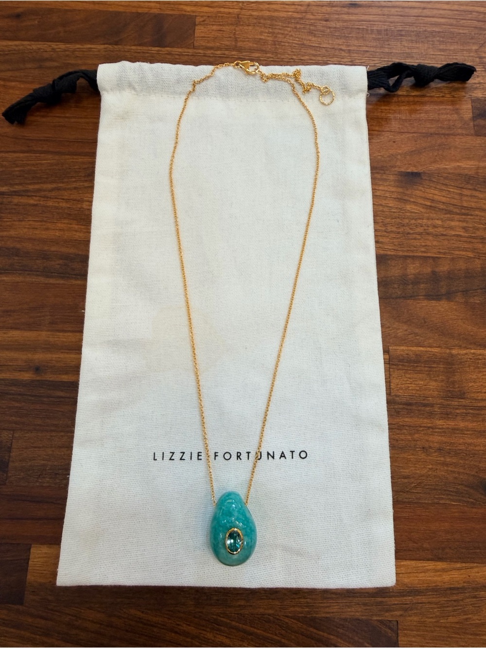 Lizzie Fortunato Constance Necklace in Brazilian Amazonite with Topaz stone